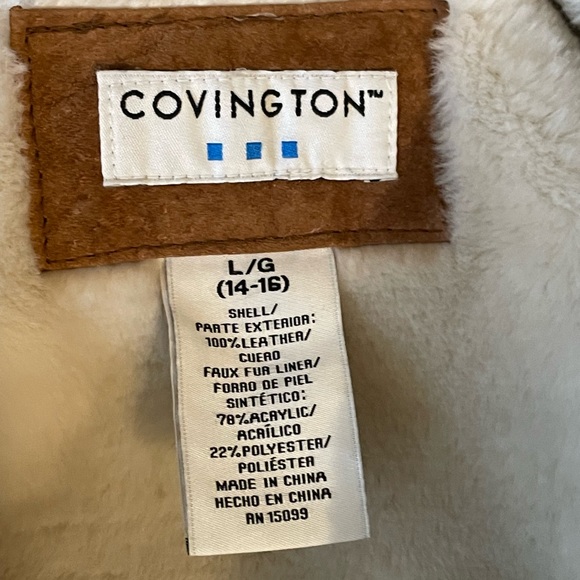 Covington Leather Suede Coat, faux fur lining - Picture 4 of 7